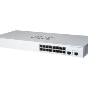 Cisco Business 220 Series CBS220-16P-2G - Interruptor - inteligente - 16 x 10/100/1000 (PoE+) + 2 x Gigabit SFP (ligação ascendente) - montável em trilho - PoE+ (130 W)