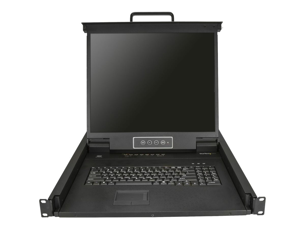 StarTech.com 8 Port Rackmount KVM Console with 6ft Cables, Integrated KVM Switch with 19" LCD Monitor, Fully Featured 1U LCD KVM Drawer- OSD KVM, Durable 50,000 MTBF, USB + VGA Support - 19in. LCD KVM Console (RKCONS1908K) - Consola KVM Com chave KVM - Image 2