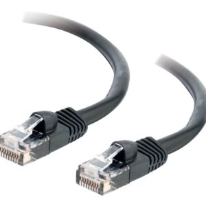 C2G Cat5e Booted Unshielded (UTP) Network Patch Cable - Cabo patch - RJ-45 (M) para RJ-45 (M) - 1 m - PTNB - CAT 5e - moldado, sem nós, entrançado - preto