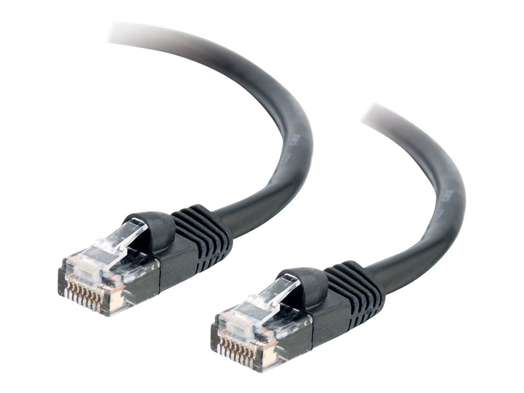 C2G Cat5e Booted Unshielded (UTP) Network Patch Cable - Cabo patch - RJ-45 (M) para RJ-45 (M) - 1 m - PTNB - CAT 5e - moldado, sem nós, entrançado - preto