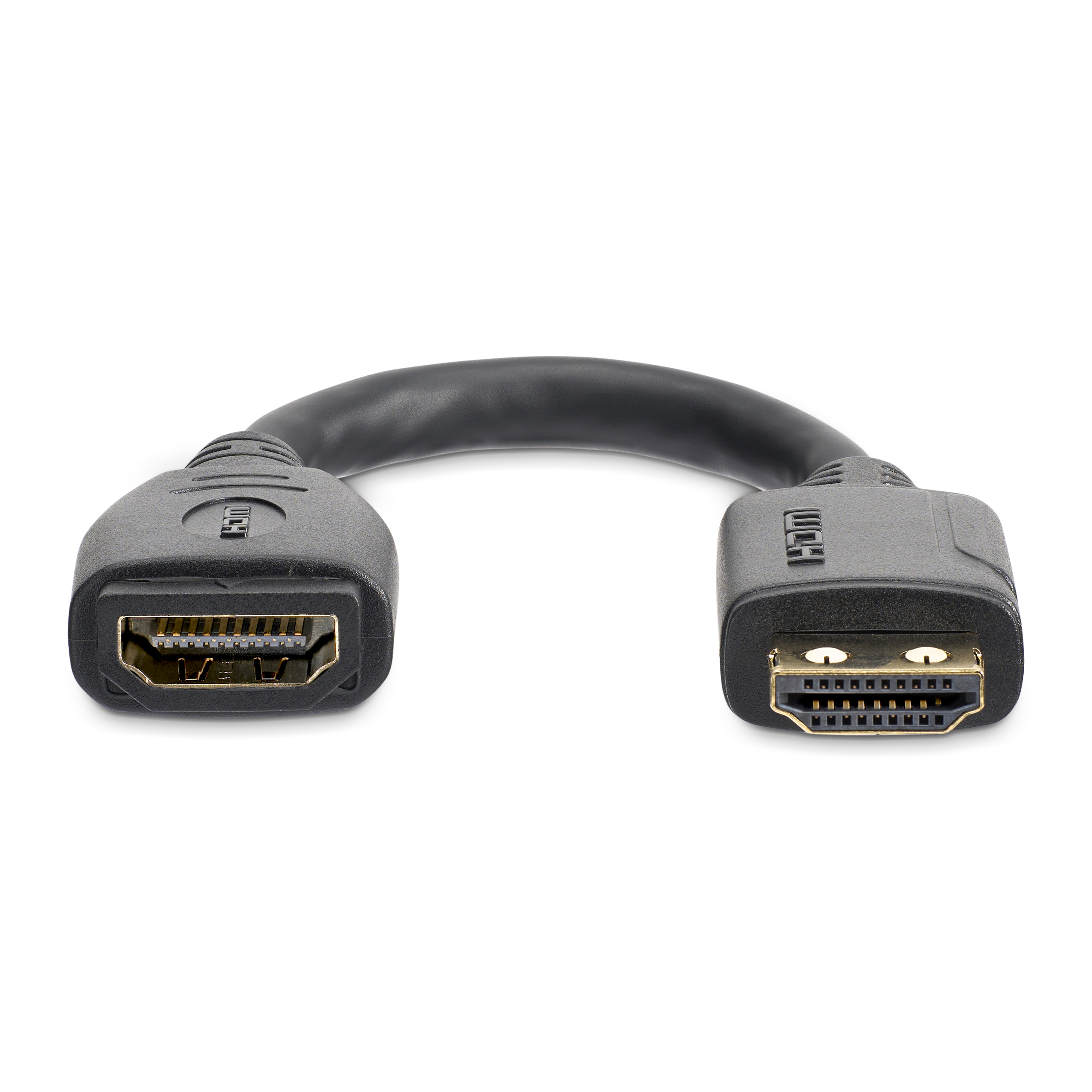 StarTech.com 6in High Speed HDMI Port Saver Cable with 4K 60Hz - Short HDMI 2.0 Male to Female Adapter Cable - Port Extender (HD2MF6INL) - Cabo de extensão HDMI - HDMI macho reto para HDMI fêmea reto - 15.2 cm - proteção dupla - preto - suporte de 4K - Image 6