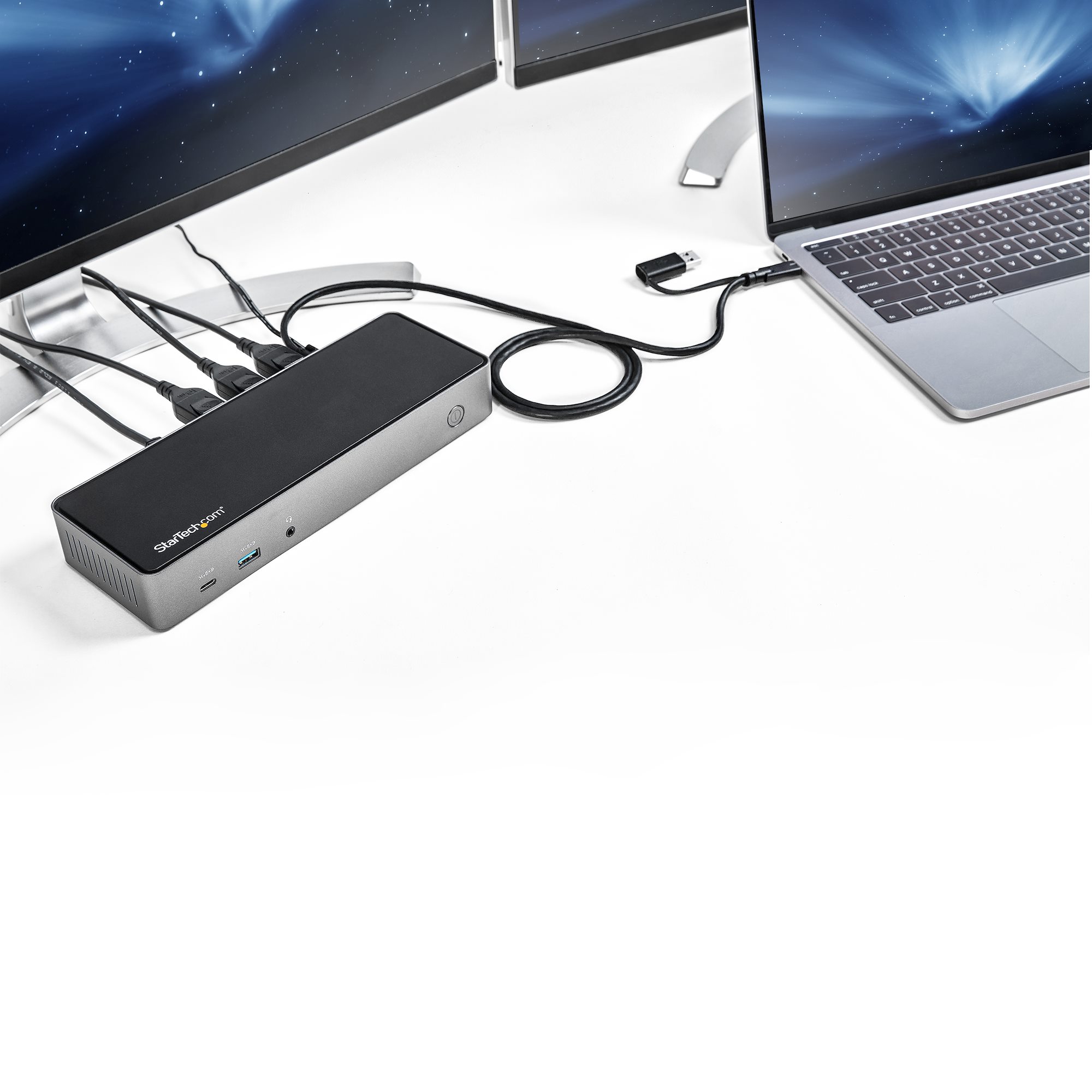 StarTech.com USB-C & USB-A Dock, Hybrid Universal Triple Monitor Laptop Docking Station w/ DisplayPort & HDMI 4K 60Hz, 85W Power Delivery, 6x USB Hub, Ethernet, Audio, USB 3.1 Gen 2 10Gbps - Multi-Monitor Dock (DK31C3HDPDUE) - Estação de engate - USB - Image 11