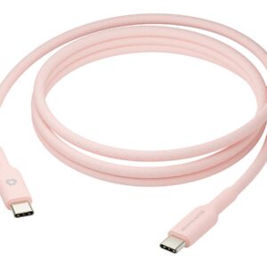 dbramante1928 re-charge - Cabo USB - USB-C (M) para USB-C (M) - 1.5 m - cabo entrançado, USB-C Power Delivery (60W) - rosa