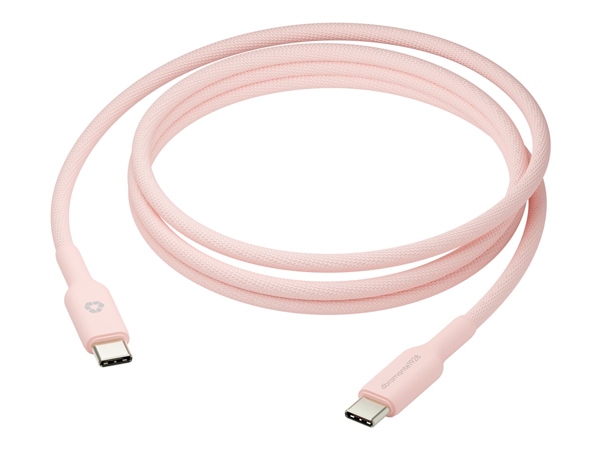 dbramante1928 re-charge - Cabo USB - USB-C (M) para USB-C (M) - 1.5 m - cabo entrançado, USB-C Power Delivery (60W) - rosa
