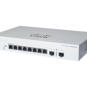 Cisco Business 220 Series CBS220-8FP-E-2G - Interruptor - inteligente - 8 x 10/100/1000 (PoE+) + 2 x Gigabit SFP (ligação ascendente) - montável em trilho - PoE+ (130 W)