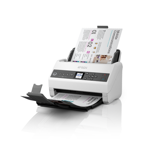 Epson WorkForce DS-730N - Escaneador de documento - Sensor de Imagem de Contacto (SIC) - Duplex - A4/Legal - 600 ppp x 600 ppp - até 40 ppm (mono) / até 40 ppm (cor) - ADF (100 folhas) - até 4500 varreduras por dia - USB 2.0, Gigabit LAN
