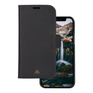 dbramante1928 New York - Capa flip cover para telemóvel - detachable magnetic back-cover - couro Saffiano - preto noite - para Apple iPhone 13 Pro Max