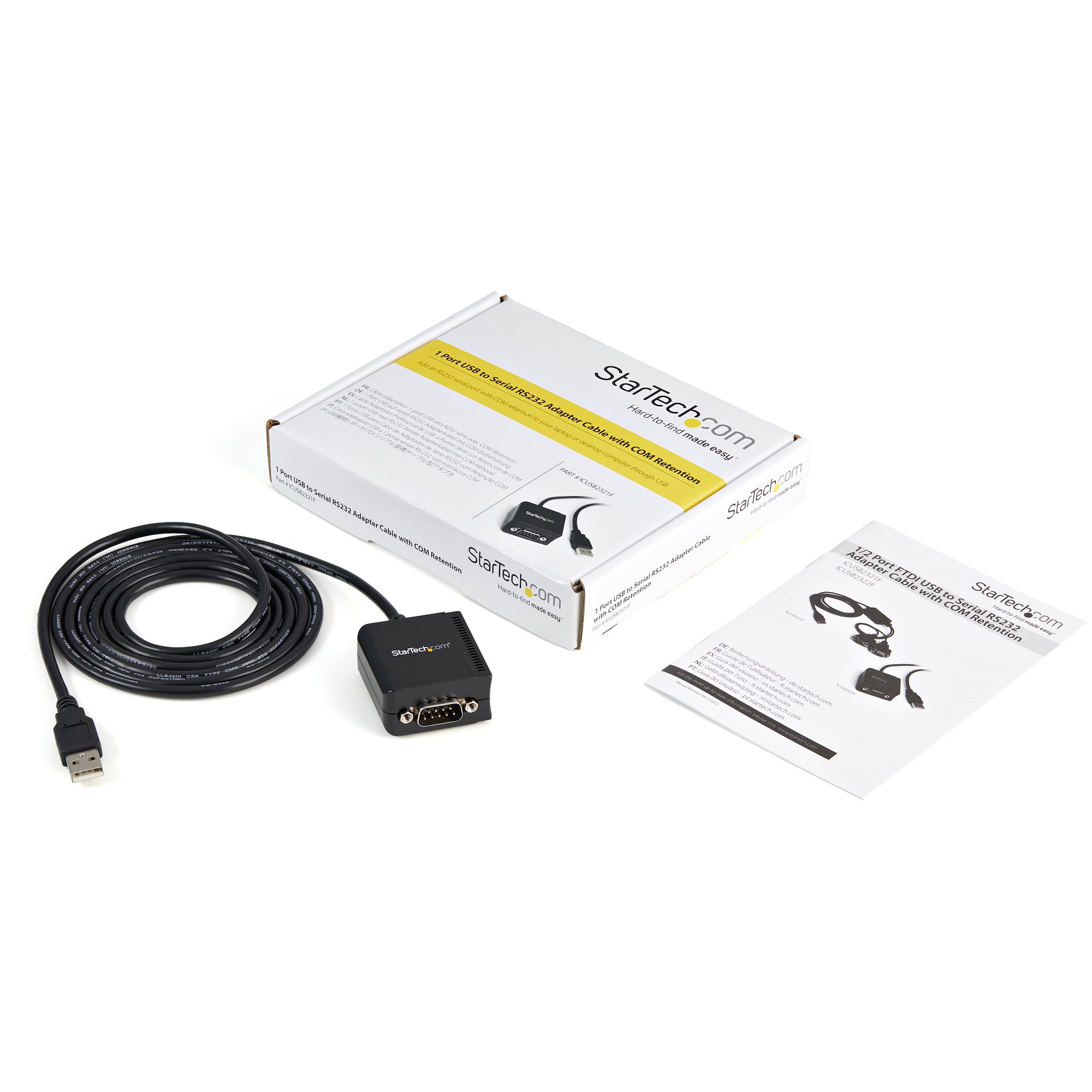 StarTech.com USB to Serial Adapter - 1 port - USB Powered - FTDI USB UART Chip - DB9 (9-pin) - USB to RS232 Adapter (ICUSB2321F) - Adaptador serial - USB - RS-232 - preto - Image 5