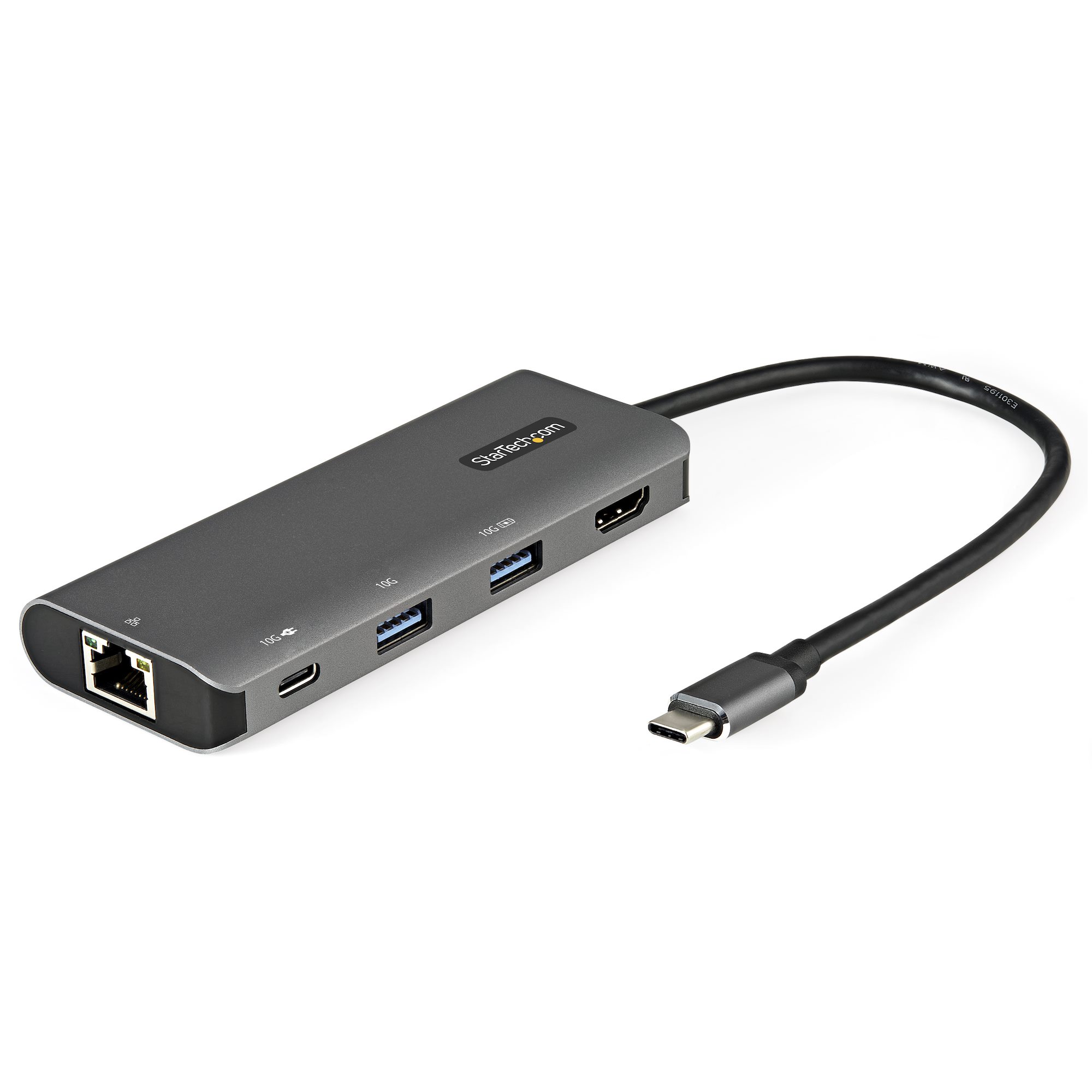 StarTech.com USB C Multiport Adapter, 10Gbps USB Type-C Mini Dock with 4K 30Hz HDMI, 100W Power Delivery Passthrough, 3-Port USB Hub, GbE, Portable USB 3.1/3.2 Gen 2 Laptop Dock, 10" Cable - Portable Travel Dock - Estação de engate - USB-C 3.2 Gen 2