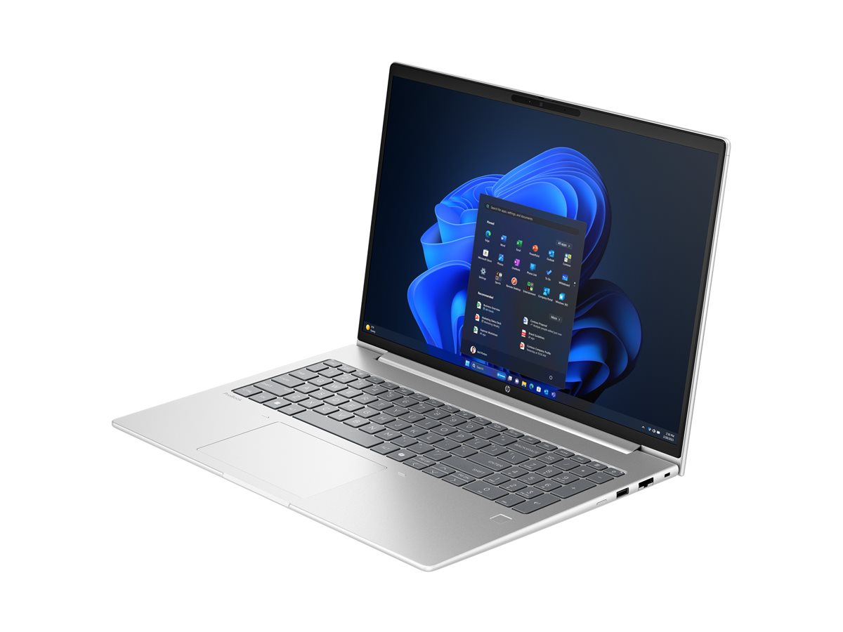 HP ProBook 4 G1iR Notebook - Design de dobradiças de 177 graus - Intel Core 5 - 120U / até 5 GHz - Win 11 Pro - Intel Graphics - 16 GB RAM - 512 GB SSD NVMe - 16" IPS 1920 x 1200 - Gigabit Ethernet - Wi-Fi 6E, Bluetooth - prateado lúcio - kbd: Portug