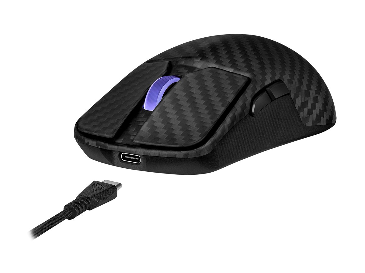 ASUS ROG Harpe Ace Extreme - Rato - óptico - 5 botões - com cabo, sem fios - USB, Bluetooth 5.1, 2.4 GHz - recetor sem fios USB ROG Omni - preto