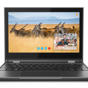 Lenovo 300e (2nd Gen) 82GK - Design invertido - AMD 3000 Series - 3015e / até 2.3 GHz - Windows 10 Pro National Academic - Radeon Graphics - 4 GB RAM - 64 GB eMMC - 11.6" IPS ecrã de toque 1366 x 768 (HD) - Wi-Fi 6 - textura preta - kbd: Português