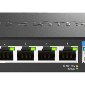 D-Link DMS-107 - Interruptor - sem gestão - 5 x 10/100/1000 + 2 x 2.5GBase-T - desktop, montável na parede