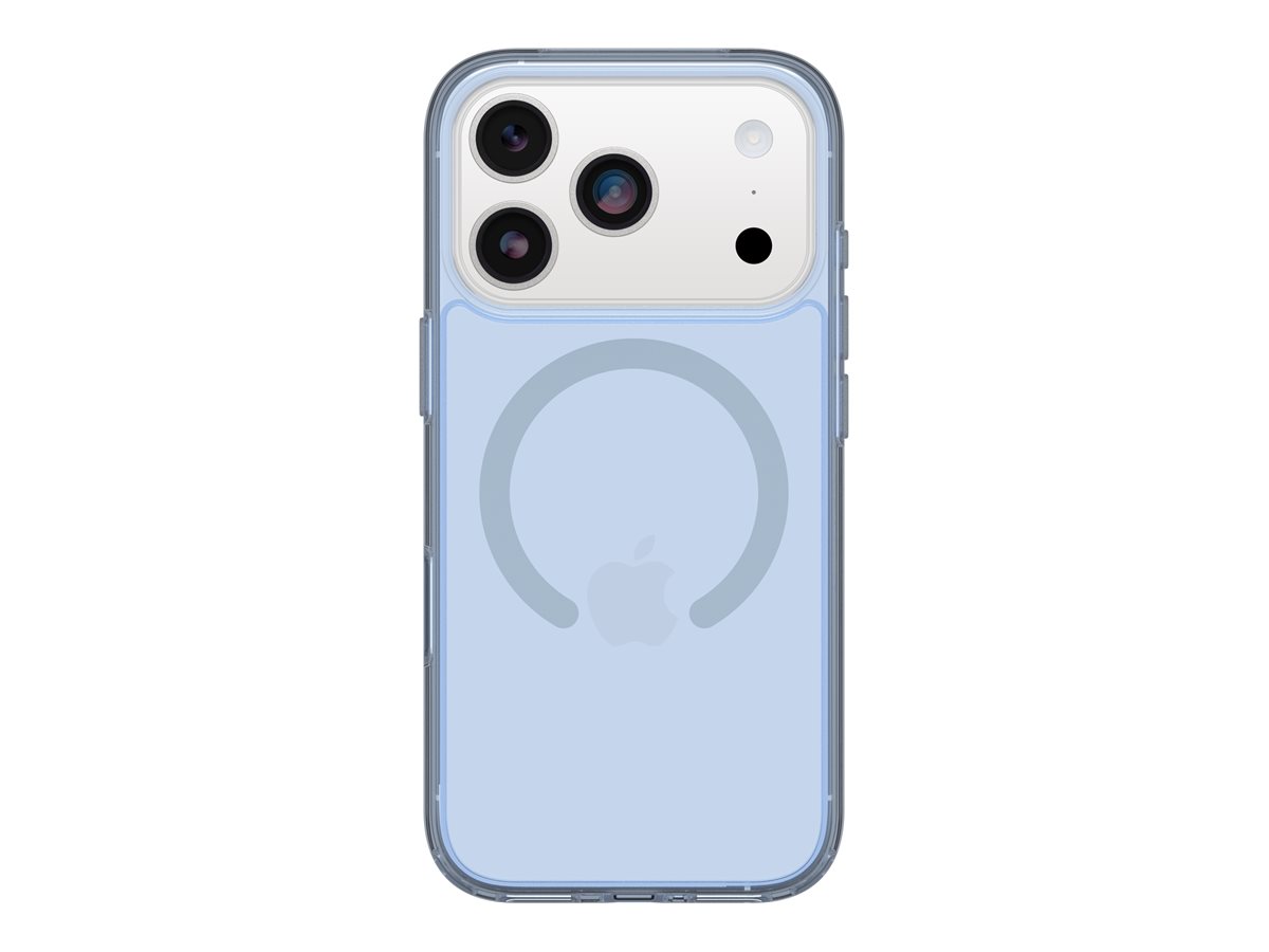 OtterBox Symmetry Series Clear - Tampa posterior para telemóvel - compatibilidade MagSafe - policarbonato, elastómero termoplástico (TPE) - felicidade azul (transparente) - para Apple iPhone 17 Pro