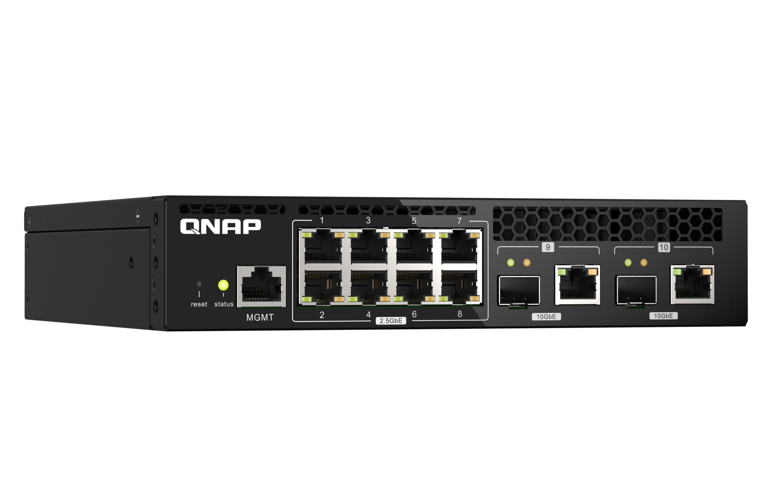 QNAP QSW-M2108R-2C - Interruptor - Administrado - 8 x 2.5GBase-T + 2 x combo 10 Gigabit SFP+/RJ-45 - desktop, montável em trilho - Image 2