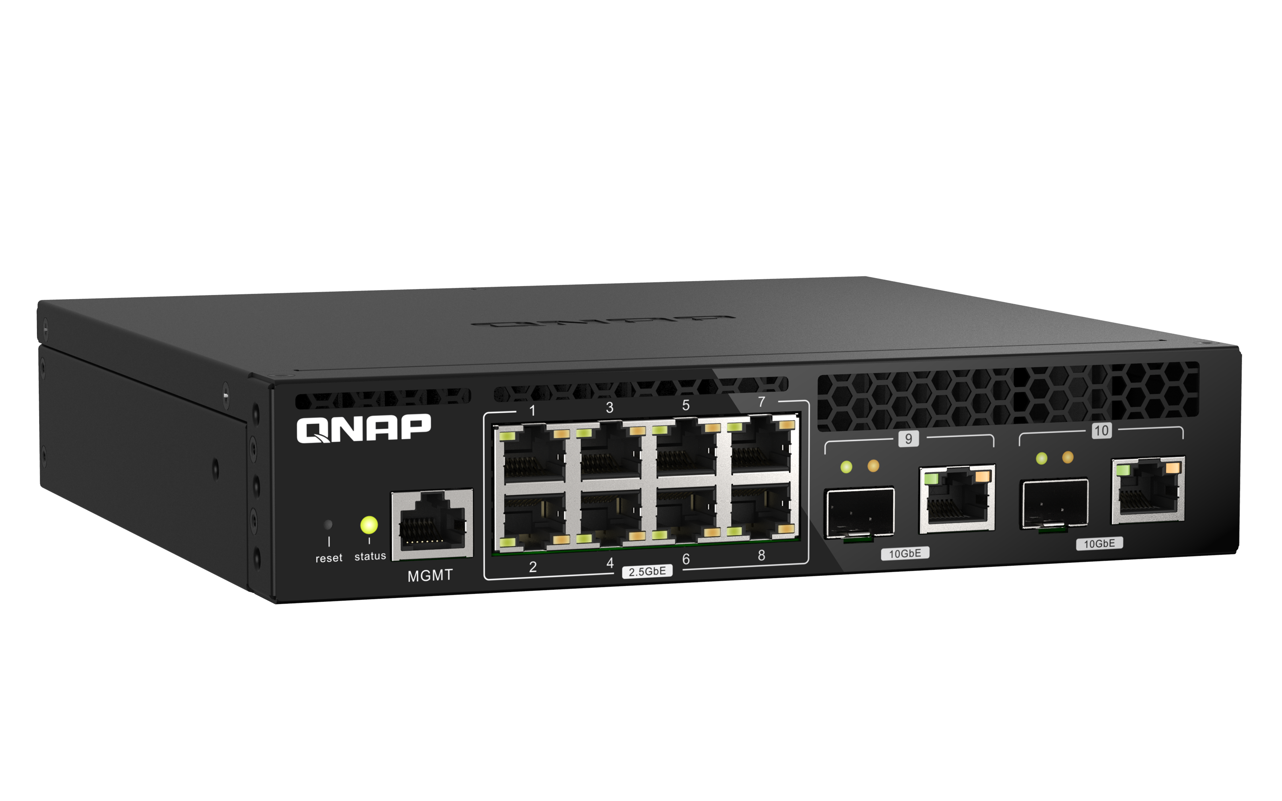 QNAP QSW-M2108R-2C - Interruptor - Administrado - 8 x 2.5GBase-T + 2 x combo 10 Gigabit SFP+/RJ-45 - desktop, montável em trilho - Image 3