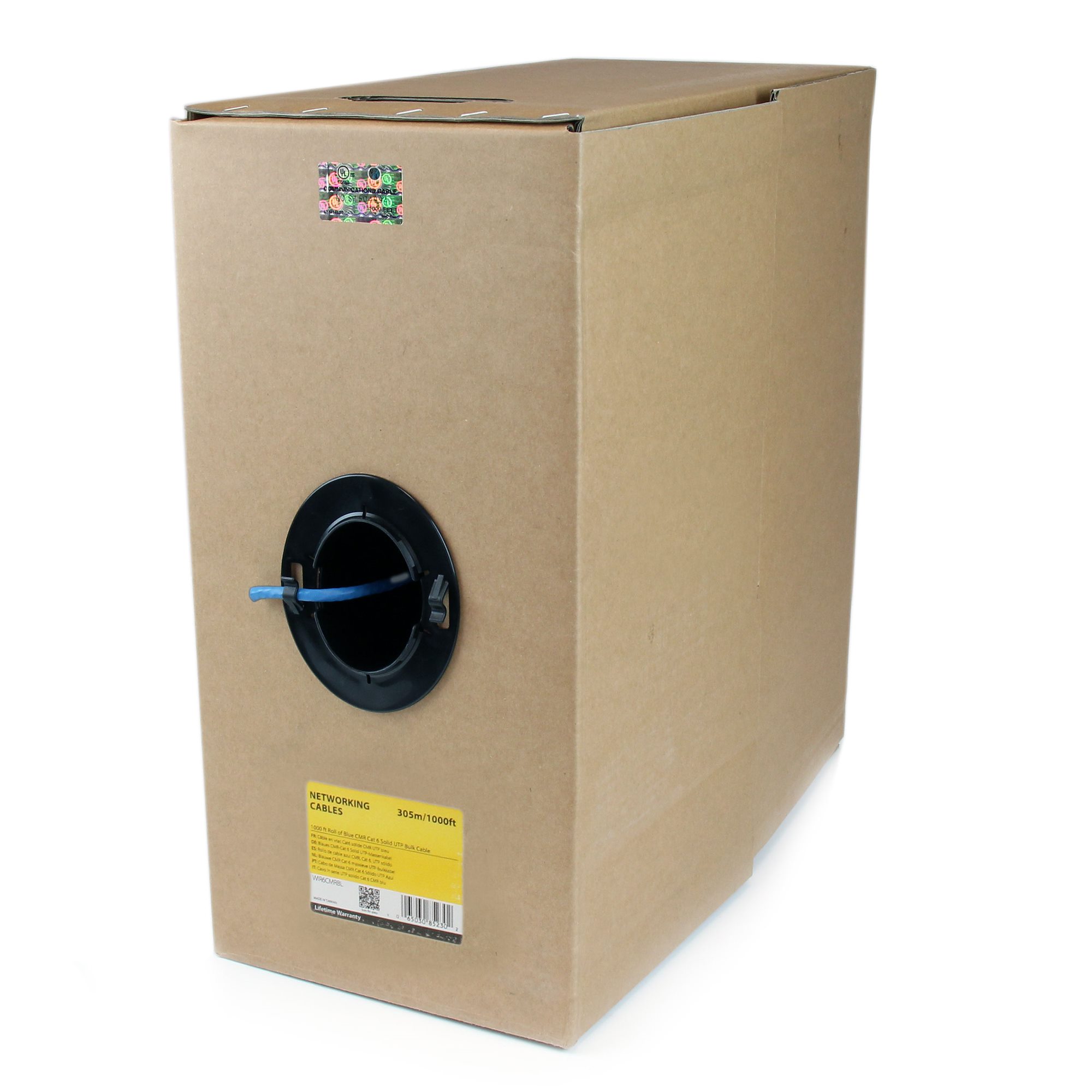 StarTech.com 1000 ft Bulk Roll of Blue CMR Cat6 Solid UTP Riser Cable - Cat 6 Riser Cable - Cat.6 CMR Ethernet Cable - 23 AWG - Blue (WIR6CMRBL) - Cabo de volume - 304.9 m - PTNB - CAT 6 - liso - azul