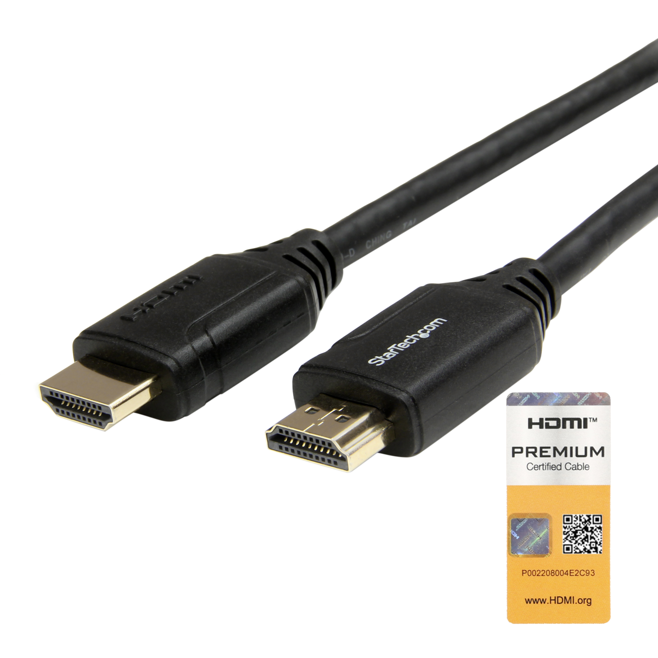 StarTech.com 2m Premium Certified HDMI 2.0 Cable with Ethernet, Durable High Speed UHD 4K 60Hz HDR 10, 6ft Rugged M/M HDMI Cord with Aramid Fiber, TPE, Ultra HD Monitors, TVs & Displays - Heavy duty HDMI cable - Alta Velocidade Premium - cabo HDMI co