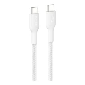 Belkin BoostCharge Pro - Cabo USB - USB-C (M) para USB-C (M) - 1 m - Fornecimento de energia USB (240W), cabo entrançado - branco