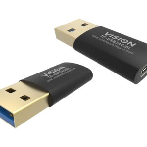 USB 3.0 A to USB C adaptor - plugs into full-sized USB A 3.0 socket on a laptop - USB C (f) to USB type a (m) - USB 3.2 - black