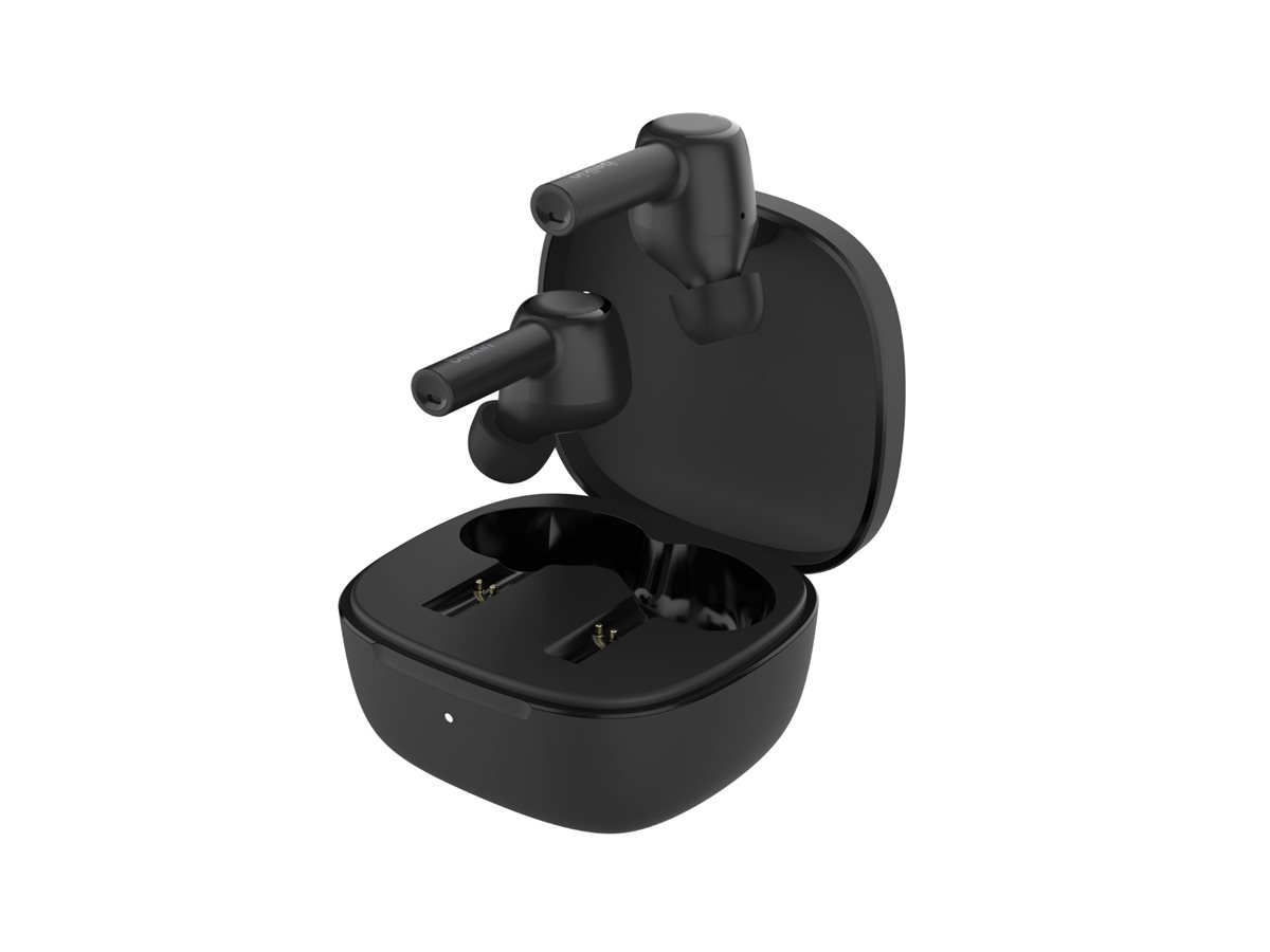 Belkin SoundForm Pulse - Auscultadores sem fios com microfonoe - intra-auricular - bluetooth - cancelamento de ruído activo - preto