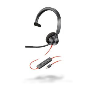 Poly Blackwire 3310 - Blackwire 3300 series - auscultadores - no ouvido - com cabo - USB-C - preto - certificação UC - Replaces Poly SKU 213929-101