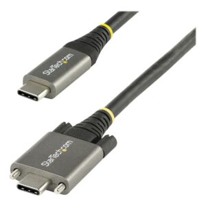 StarTech.com 3ft 1m Side Screw Locking USB C Cable 10Gbps, USB 3.1/3.2 Gen 2 Type-C Cable, 100W (5A) Power Delivery Charging, DP Alt Mode, Dual Screw Lock, USB-C to C Cord, Charge/Sync - Thunderbolt 3 Compatible - Cabo USB - USB-C (M) reto/travamento