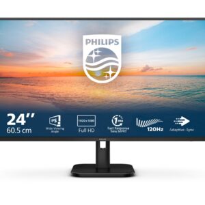 Philips 24E1N1100A - 1000 Series - monitor LED - 24" (23.8" visível) - 1920 x 1080 Full HD (1080p) @ 100 Hz - IPS - 250 cd/m² - 1300:1 - 1 ms - HDMI, VGA - altifalantes - preto