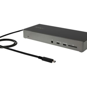StarTech.com USB C Dock - Triple 4K Monitor USB Type-C Docking Station - 100W Power Delivery - DP 1.4 Alt Mode & DSC, 2x DisplayPort 1.4/HDMI 2.0 - 6xUSB (2x 10Gbps) - Windows/Chrome - Estação de engate - USB-C - 2 x DP, HDMI - 1GbE - 100 Watt