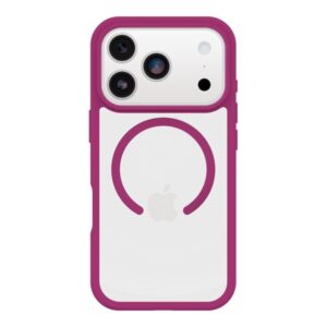 OtterBox React Series - Tampa posterior para telemóvel - compatibilidade MagSafe - plástico - cristal de rosa (rosa/transparente) - para Apple iPhone 17 Pro