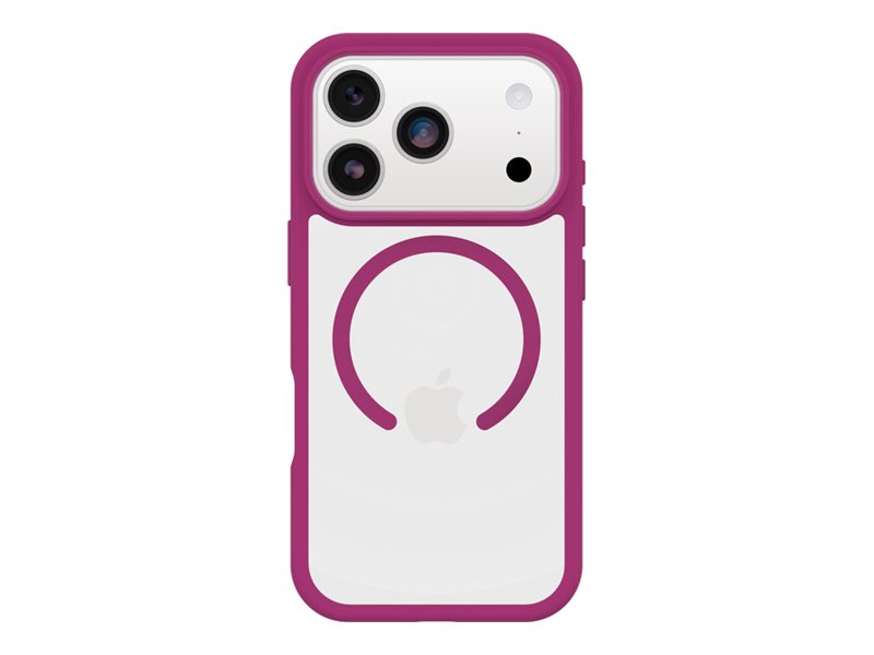 OtterBox React Series - Tampa posterior para telemóvel - compatibilidade MagSafe - plástico - cristal de rosa (rosa/transparente) - para Apple iPhone 17 Pro