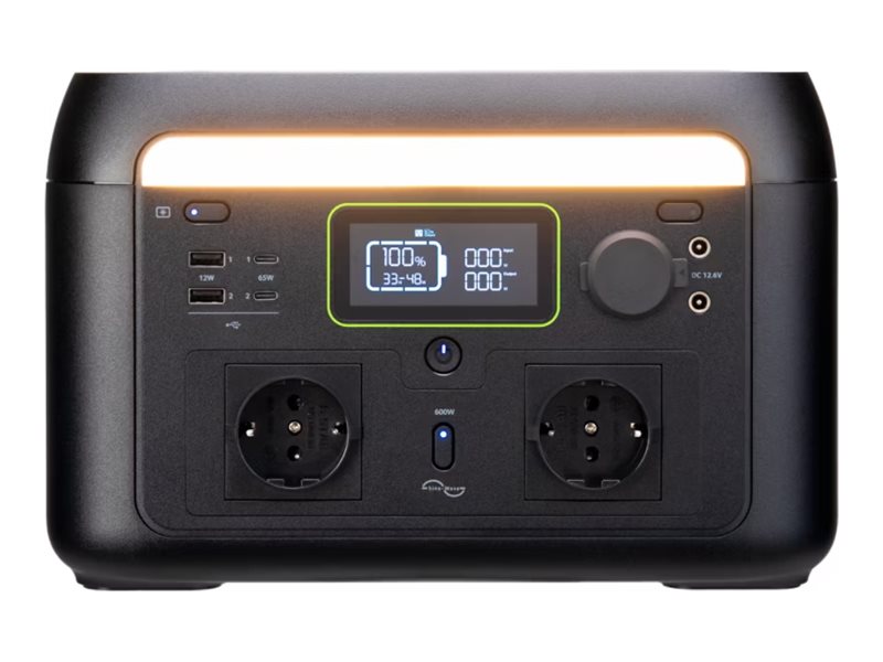 Acer APS311 - Central elétrica portátil - AC 220-240 V - 600 Watt - fosfato de ferro e lítio - 20 Ah - 512 Wh - conectores de saída: 9 - União Europeia - preto