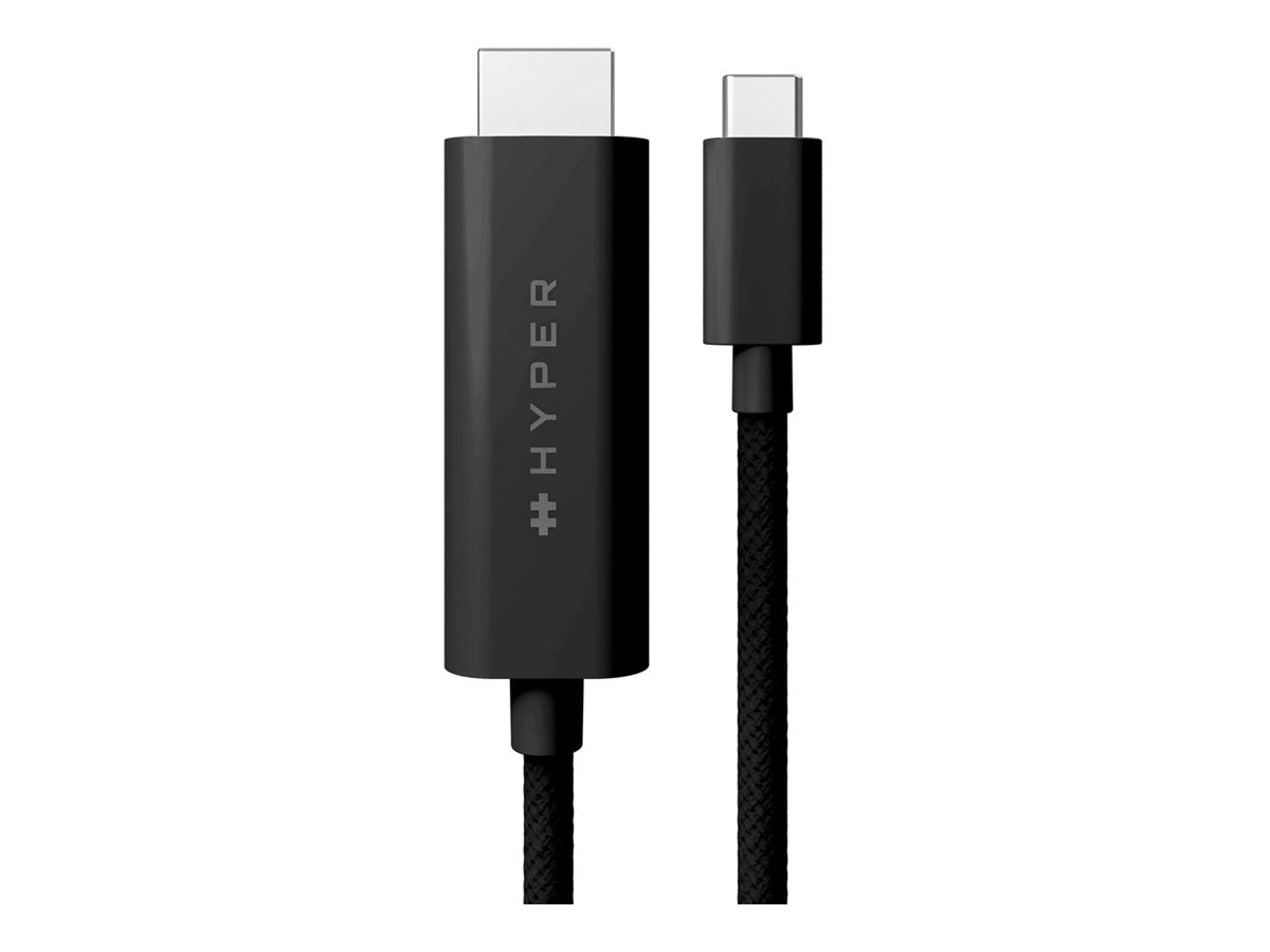 HyperDrive - Cabo adaptador - USB-C macho para HDMI macho - 2.5 m - preto - suporte 4K60Hz, Suporte do modo DP Alt