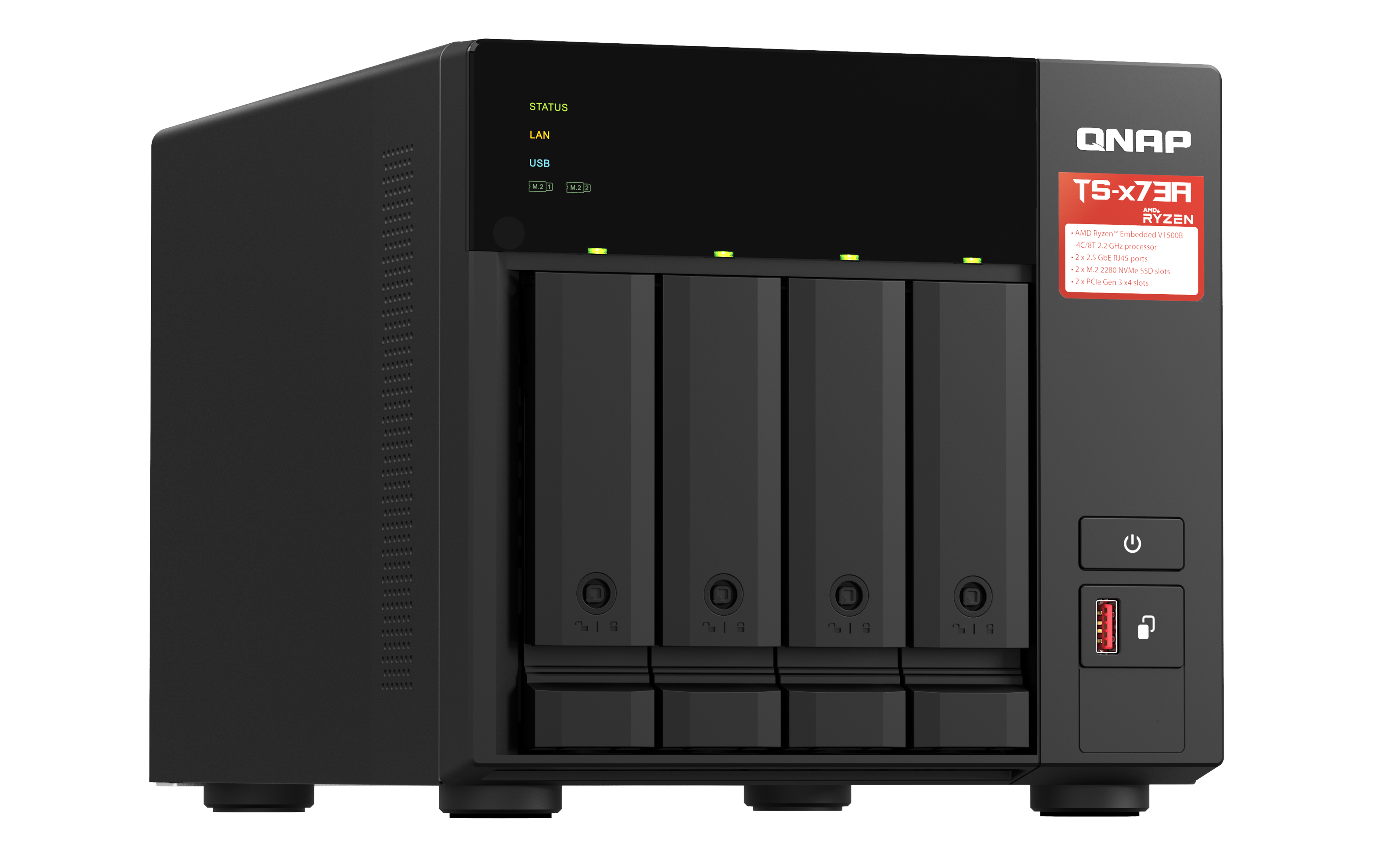 QNAP TS-473A - Servidor NAS - 4 baias - SATA 6Gb/s - RAM 8 GB - 2.5 Gigabit Ethernet - Image 3