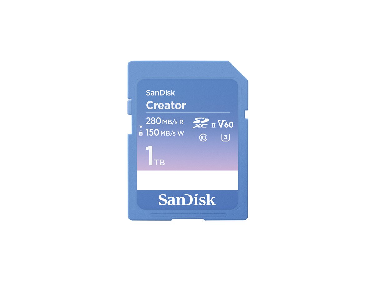 SanDisk Creator - Cartão de memória flash - 1 TB - Video Class V60 / UHS-II U3 / Class10 - SDXC UHS-II