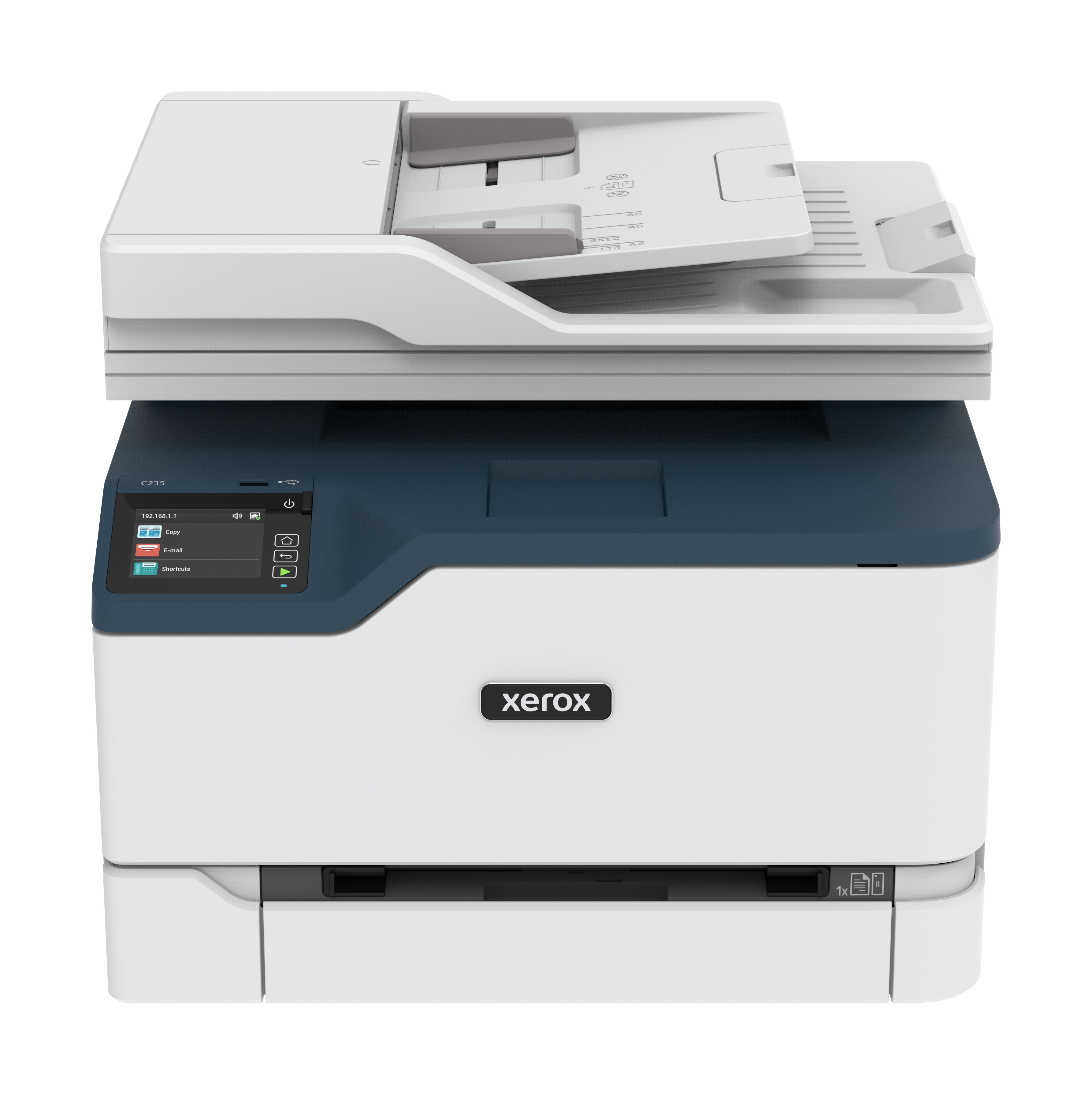 Xerox C235 - Impressora multi-funções - a cores - laser - Legal (216 x 356 mm) (original) - A4/Legal (media) - até 22 ppm (impressão) - 250 folhas - 33.6 Kbps - USB 2.0, LAN, Wi-Fi(n), USB 2.0 host - programa de devolução Green World Alliance