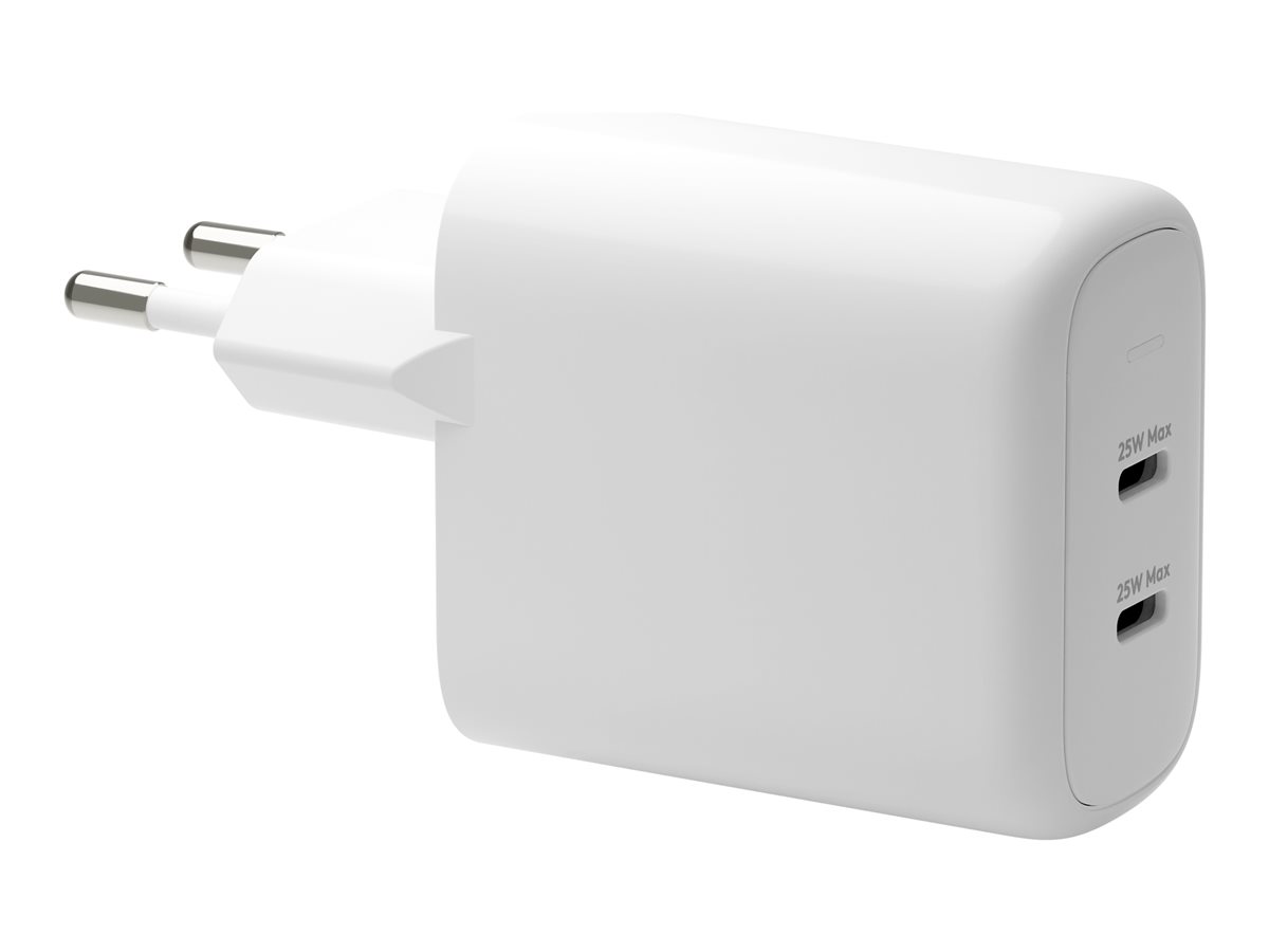 dbramante1928 re-charge - Adaptador de alimentação - 25 Watt - 2 conectores de saída (USB-C) - branco - Europa