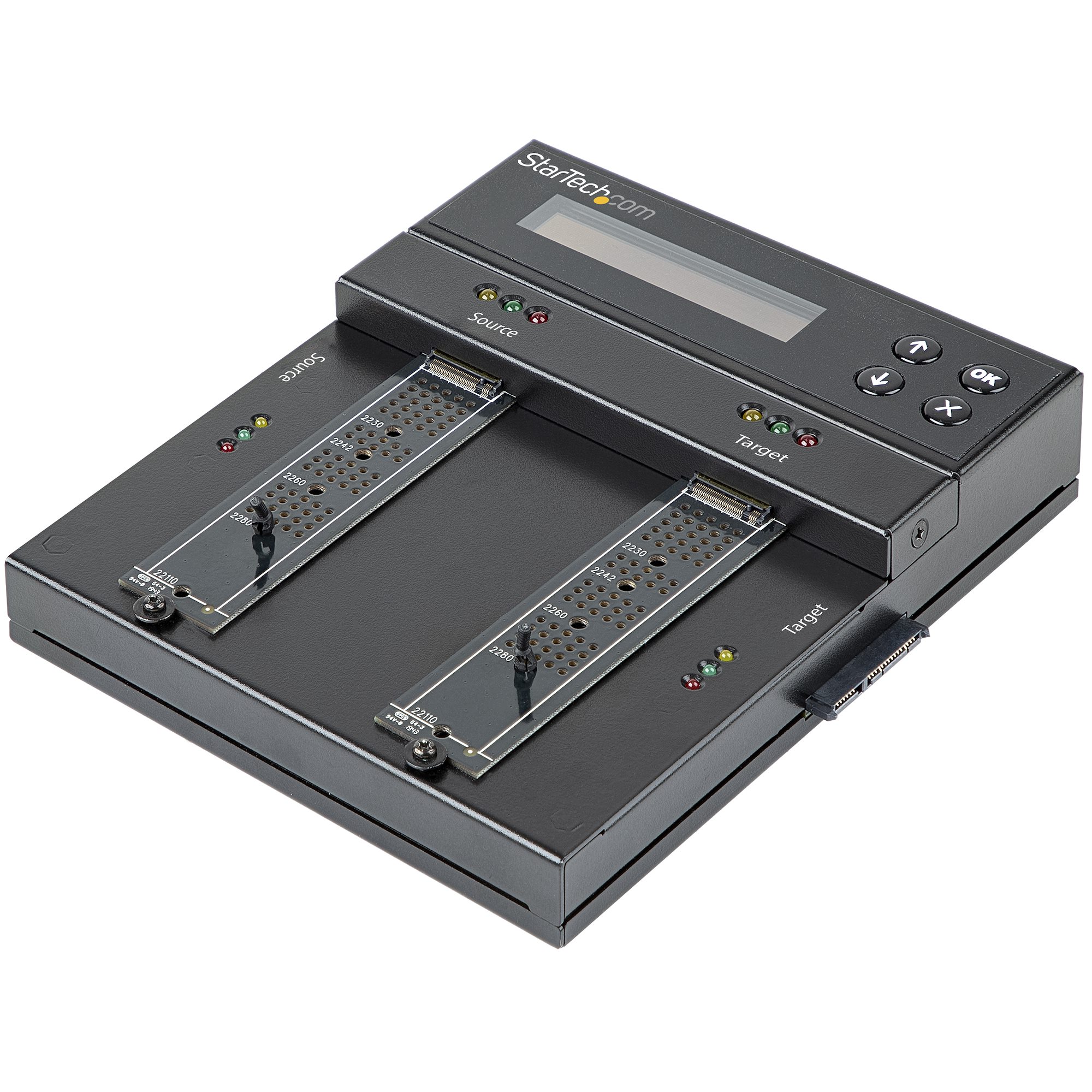 StarTech.com Standalone M.2 SATA & M.2 NVMe Duplicator and Eraser, HDD/SSD Cloner & Wiper for M.2 PCIe AHCI/NVMe, M.2 SATA, 2.5/3.5" SATA Drives, External Hard Drive Eraser/Duplicator, TAA - Drive Sanitizer/Copier - Apagador/duplicador de unidade de