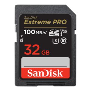 SanDisk Extreme Pro - Cartão de memória flash - 32 GB - Video Class V30 / UHS-I U3 / Class10 - SDHC UHS-I