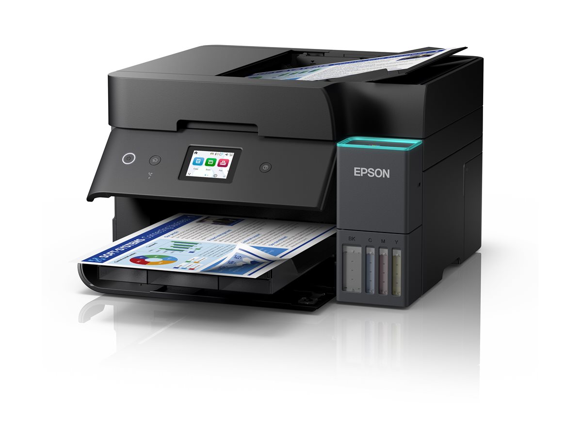 Epson EcoTank ET-4950 - Impressora multi-funções - a cores - jacto de tinta - ITS - A4/Letter (media) - até 12 ppm (cópia) - até 18 ppm (impressão) - 250 folhas - 33.6 Kbps - Wi-Fi(ac), USB, LAN - preto
