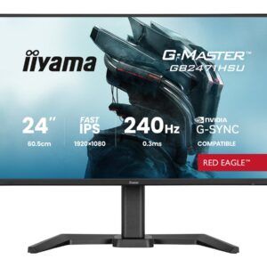 iiyama G-MASTER Red Eagle GB2471HSU-B1 - Monitor LED - gaming - 24" - 1920 x 1080 Full HD (1080p) @ 240 Hz - Fast IPS - 350 cd/m² - 1000:1 - 0.3 ms - HDMI, DisplayPort - altifalantes - preto, mate
