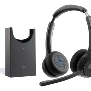 Cisco Headset 722 - Auscultadores - no ouvido - bluetooth - sem fios - preto carvão - com suporte de carregamento - Cisco Webex Certified