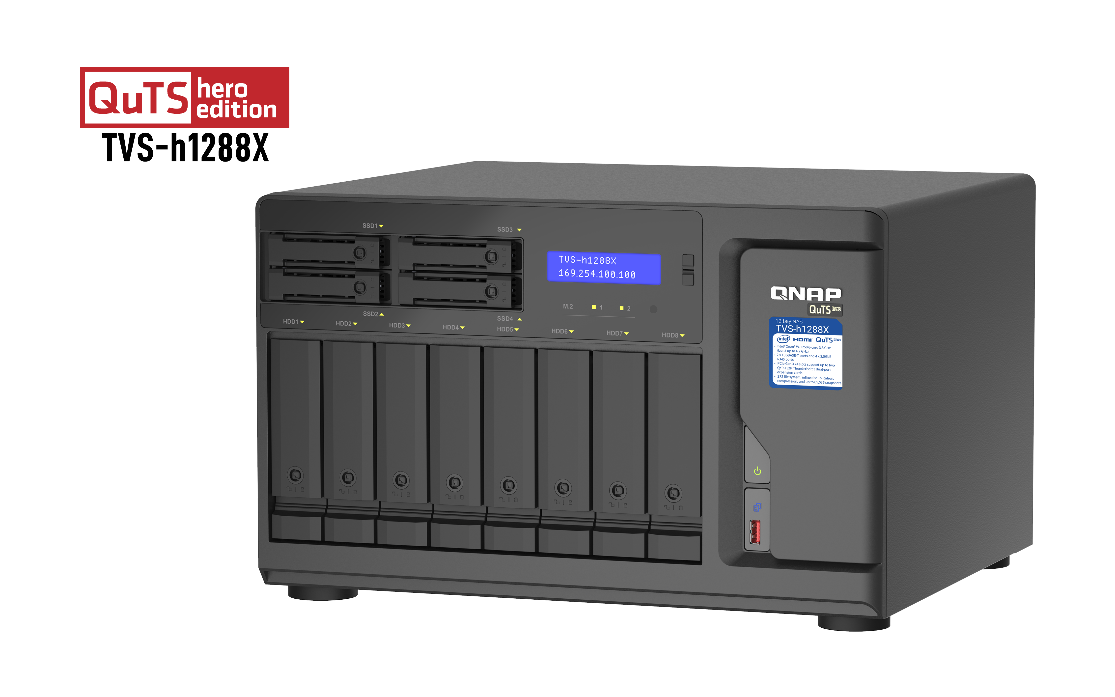 QNAP TVS-h1288X - Servidor NAS - 12 baias - SATA 6Gb/s - RAID (expansão de disco rígido) 0, 1, 5, 6, 10, 50, JBOD, 5 hot spare, 6 sobressalentes, 60, reserva 10, RAID TP - RAM 16 GB - Gigabit Ethernet / 2.5 Gigabit Ethernet / 10 Gigabit Ethernet - iS - Image 5