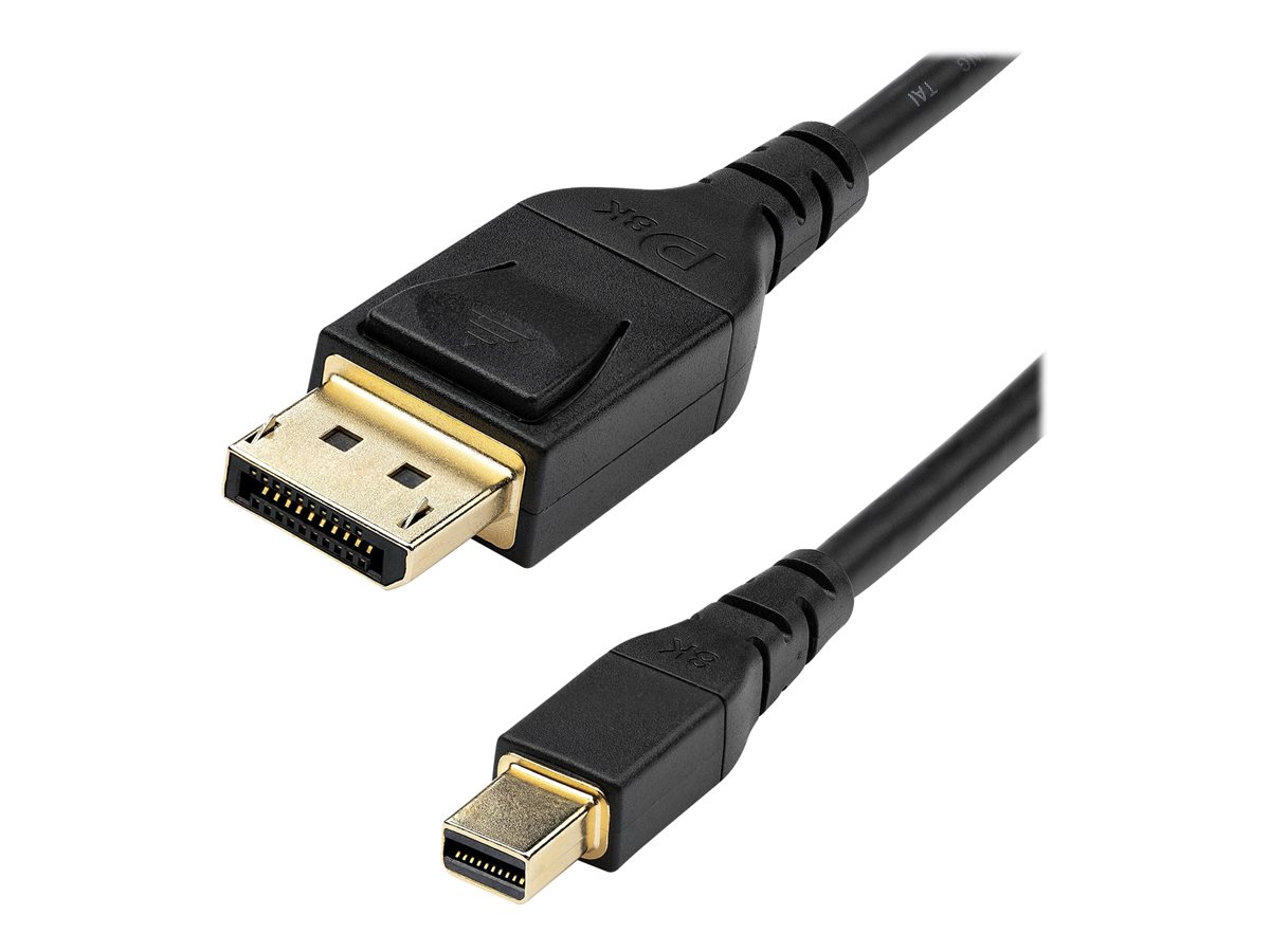 StarTech.com 3ft (1m) VESA Certified Mini DisplayPort to DisplayPort 1.4 Cable, 8K 60Hz HBR3 HDR, Super UHD mDP to DP 1.4 Cord, Slim (34 AWG) Ultra HD 4K 120Hz, Monitor/Video Cable - mDP to DP Cable (DP14MDPMM1MB) - cabo DisplayPort - Mini DisplayPort para DisplayPort - 1 m