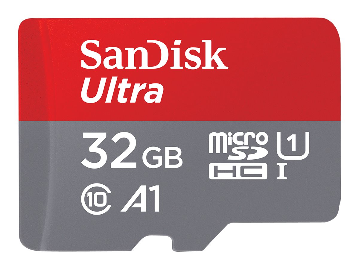 SanDisk Ultra - Cartão de memória flash (adaptador microSDHC a SD Incluído) - 32 GB - A1 / UHS-I U1 / Class10 - microSDHC UHS-I