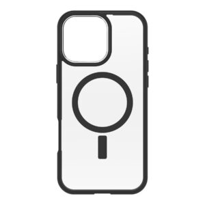 OtterBox React Series - Tampa posterior para telemóvel - compatibilidade MagSafe - plástico - cristal negro (transparente/preto) - para Apple iPhone 16 Pro Max