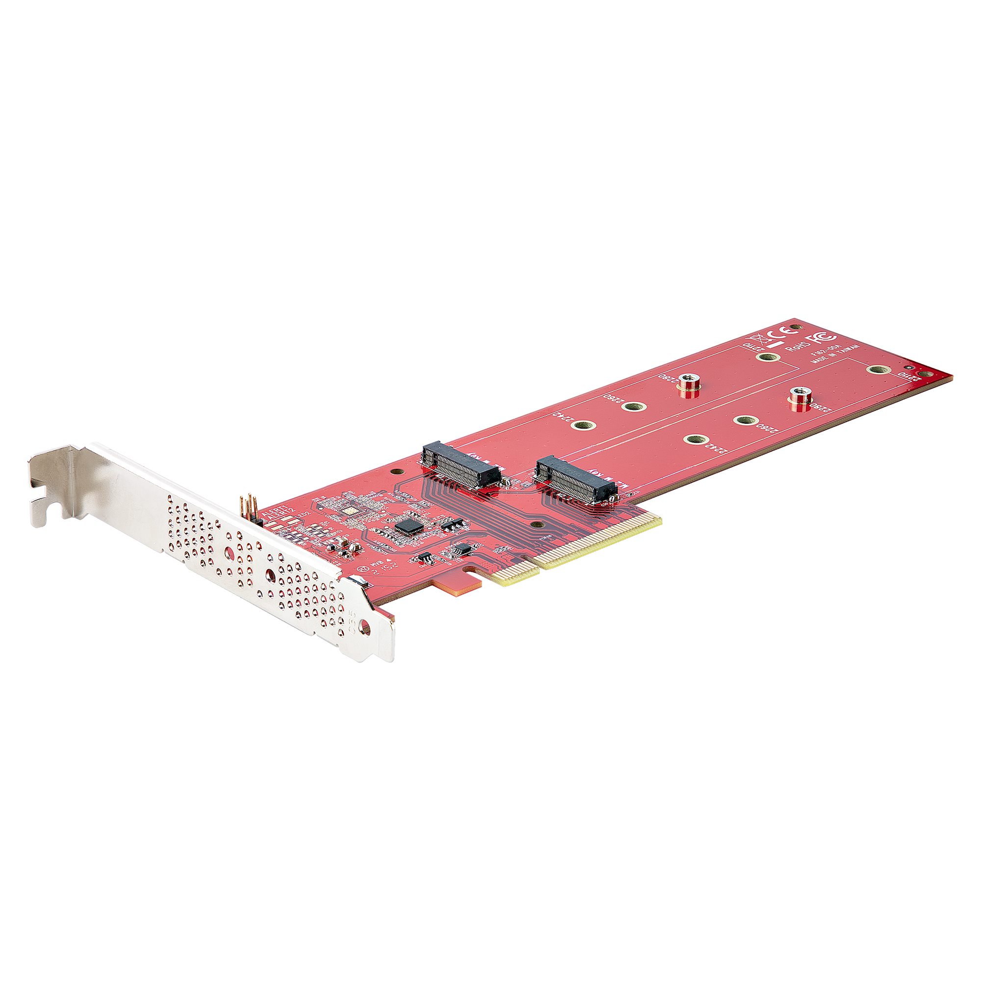 StarTech.com Dual M.2 PCIe SSD Adapter Card, x8 / x16 Dual NVMe or AHCI M.2 SSD to PCI Express 4.0, Up to 7.8GBps/Drive, For 2242/2260/2280/22110mm PCIe M-Key M2 SSDs, Bifurcation Required - PC/Linux Compatible (DUAL-M2-PCIE-CARD-B) - Adaptador de in