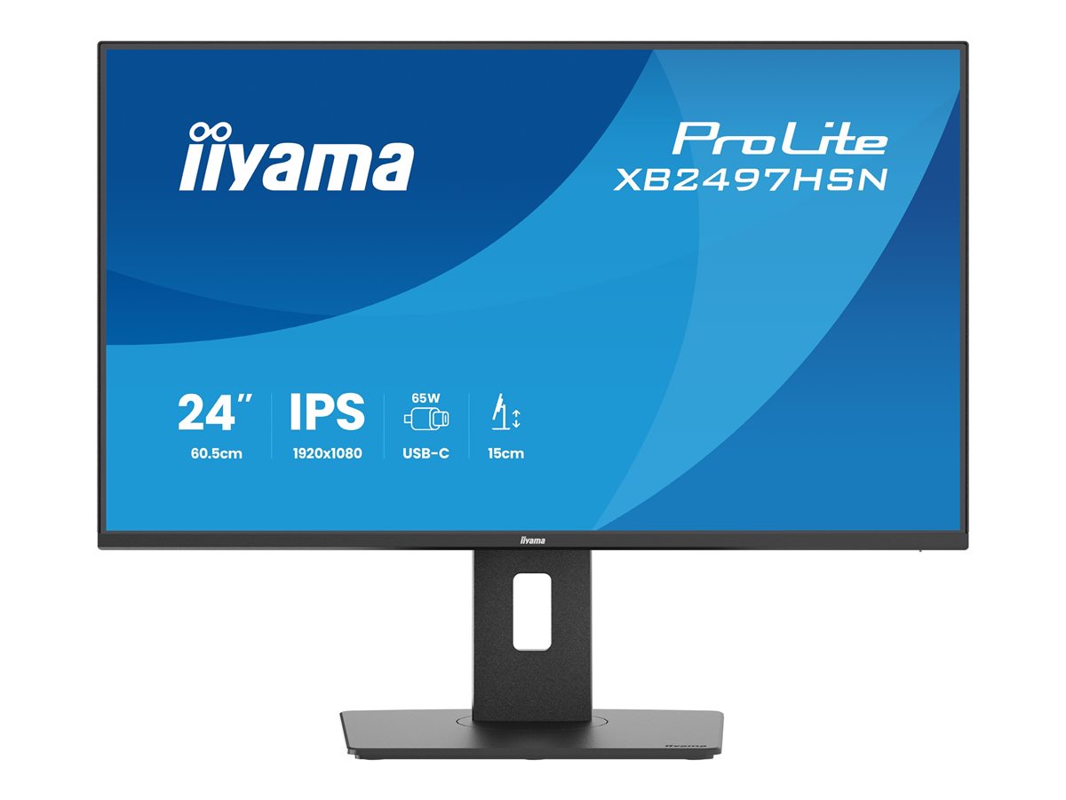 iiyama ProLite XB2497HSN-B1 - Monitor LED - 24" (23.8" visível) - 1920 x 1080 Full HD (1080p) @ 100 Hz - IPS - 350 cd/m² - 1500:1 - 1 ms - 2xHDMI, 2xDisplayPort - altifalantes - preto, mate