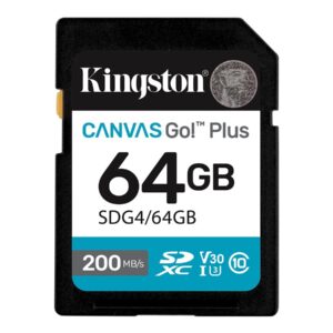 Kingston Canvas Go! Plus - Cartão de memória flash - 64 GB - Video Class V30 / UHS-I U3 / Class10 - SDXC UHS-I