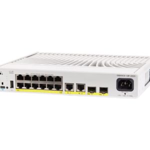 Cisco Catalyst 9200CX - Network Essentials - interruptor - compacto - L3 - Administrado - 12 x 10/100/1000 (PoE+) + 2 x 1000Base-T + 2 x 10 Gigabit SFP+ (uplink) - montável em trilho - PoE+ (240 W)